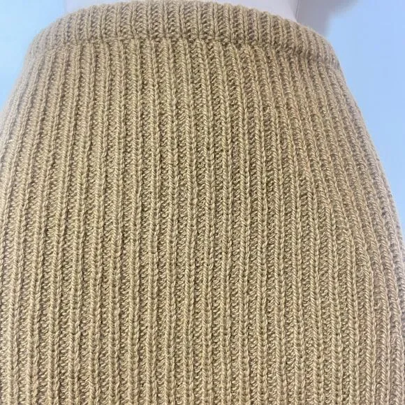 VTG Womens Krizia Maglia caramel 100% Wool knit fall skirt Italy 40 - Picture 2 of 8